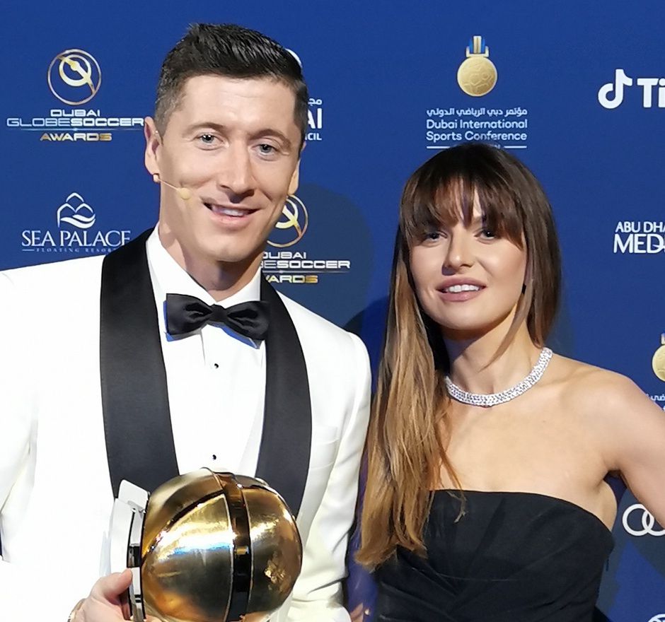 Robert Lewandowski, Anna Lewandowska na Globe Soccer Awards