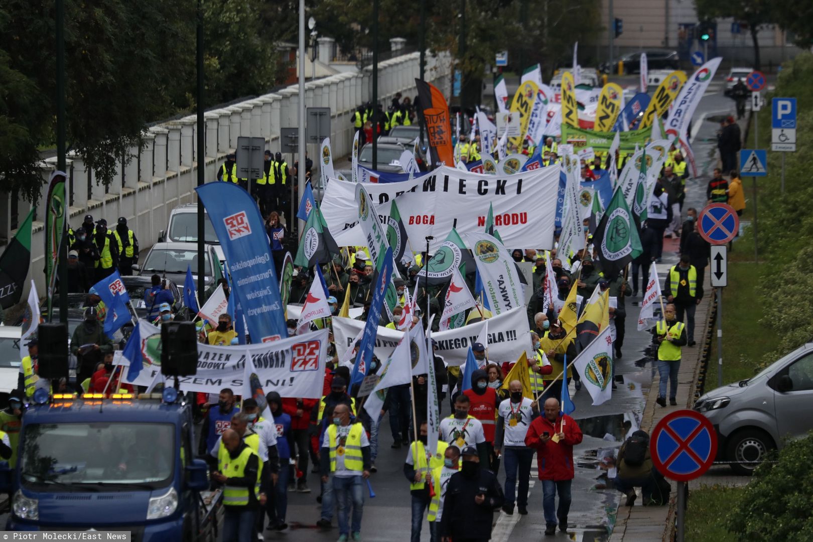 fot. Warszawa. Protest górników