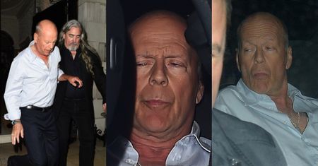 Pijany Bruce Willis wytacza się z londyńskiego pubu w asyście ochroniarza (FOTO)