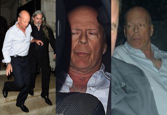 Pijany Bruce Willis wytacza się z londyńskiego pubu w asyście ochroniarza (FOTO)