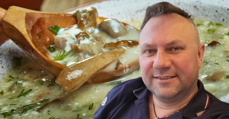 Strzelczyk dodaje do grzybowej. Wychodzi niebiańsko pyszna