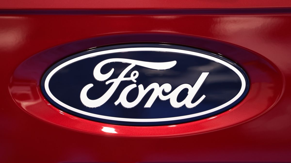 TORONTO, CANADA - FEBRUARY 13 : Ford brand logo is seen during the media day of 2025 Canadian International AutoShow at Metro Convention Centre in Toronto, Ontario on February 13, 2025. The auto show will run from February 14 to 23. (Photo by Mert Alper Dervis/Anadolu via Getty Images)