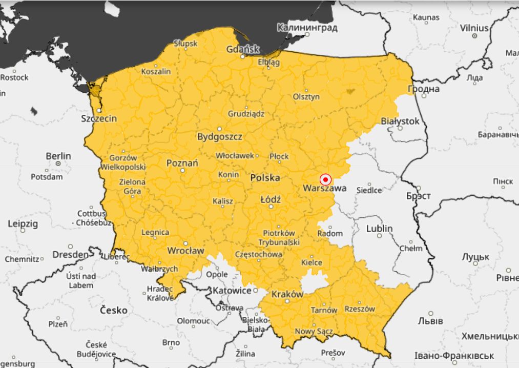 Ostrzeżenia przed burzami obejmą większość kraju