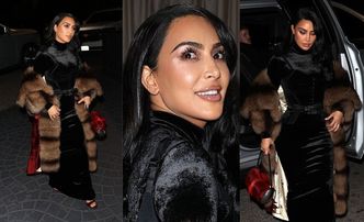 45-letnia Kim Kardashian pędzi na świąteczne spotkanie z pracownikami w peruce i z torebką ze skóry cielęcej (ZDJĘCIA)