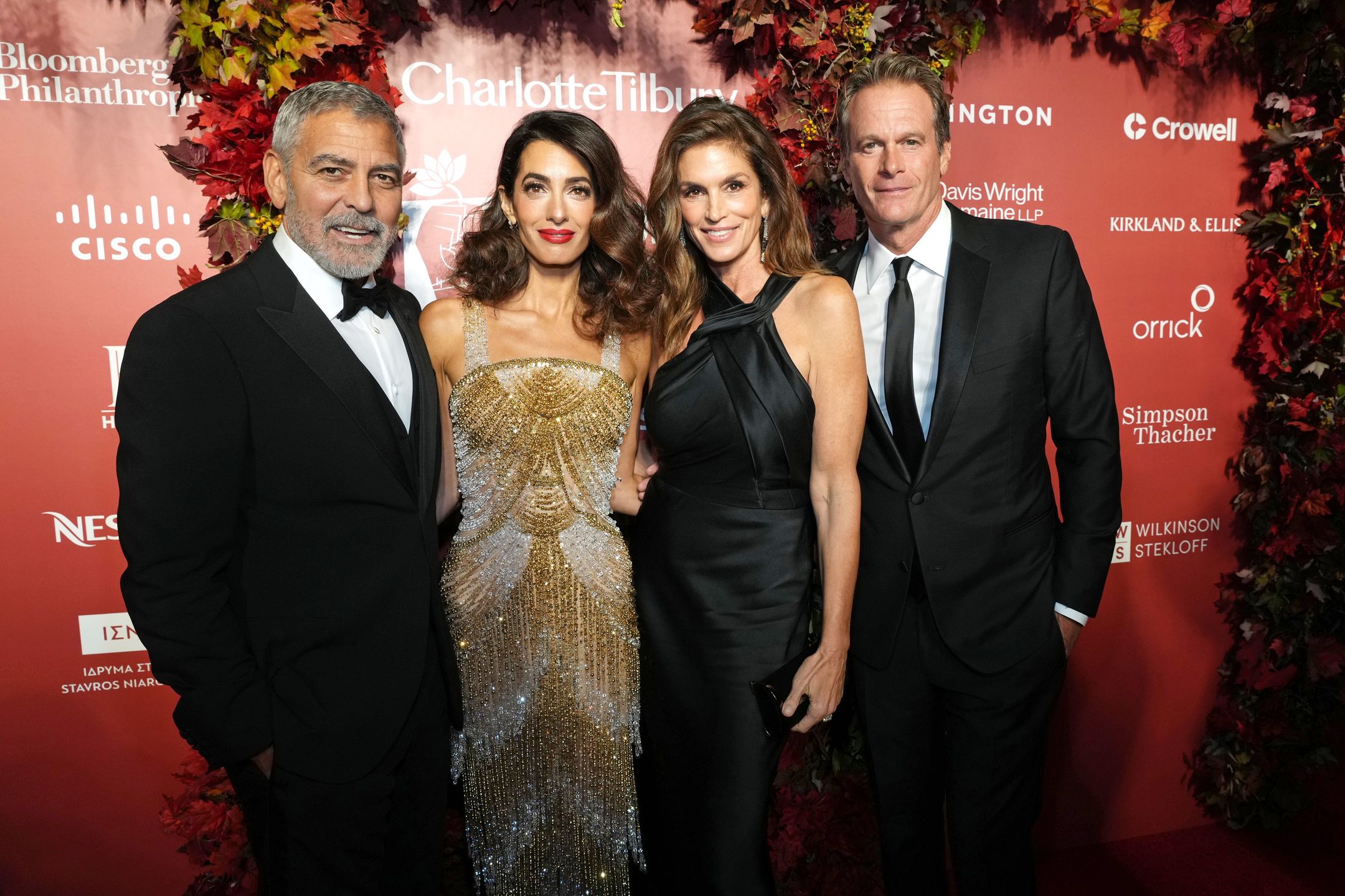 George Clooney, Amal Clooney, Cindy Crawford i Rande Gerber