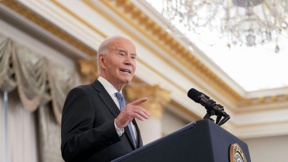 President Biden Delivers Foreign Policy Address
US President Joe Biden during a foreign policy address at the US State Department in Washington, DC, US, on Monday, Jan. 13, 2025. Biden is pressing to close a ceasefire deal between Israel and Hamas before he leaves office next week. Photographer: Chris Kleponis/CNP/Bloomberg via Getty Images
Bloomberg
international relations, 2025uspolitics, north american, u.s. government, foreign relations, us, united states of america, americas, government news, u.s.a., american, state department, u.s. us department of state