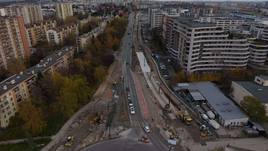 Rondo Barei i odchodząca od niego ulica Dobrego Pasterza w Krakowie