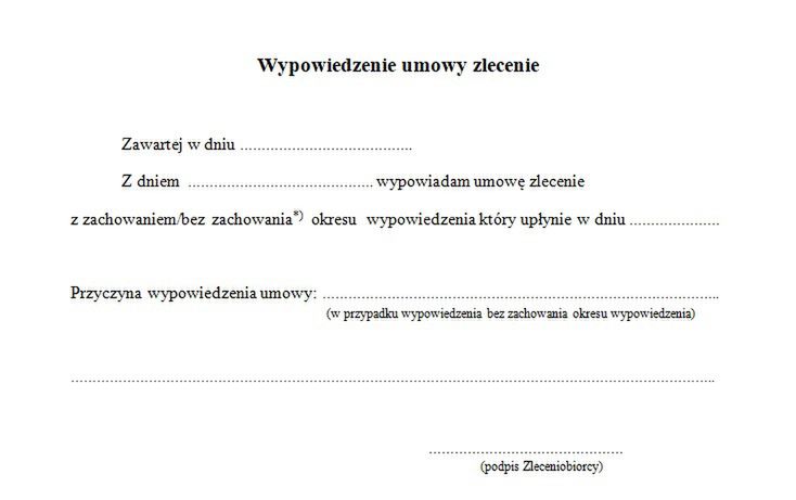 Wzór wypowiedzenia do pobrania