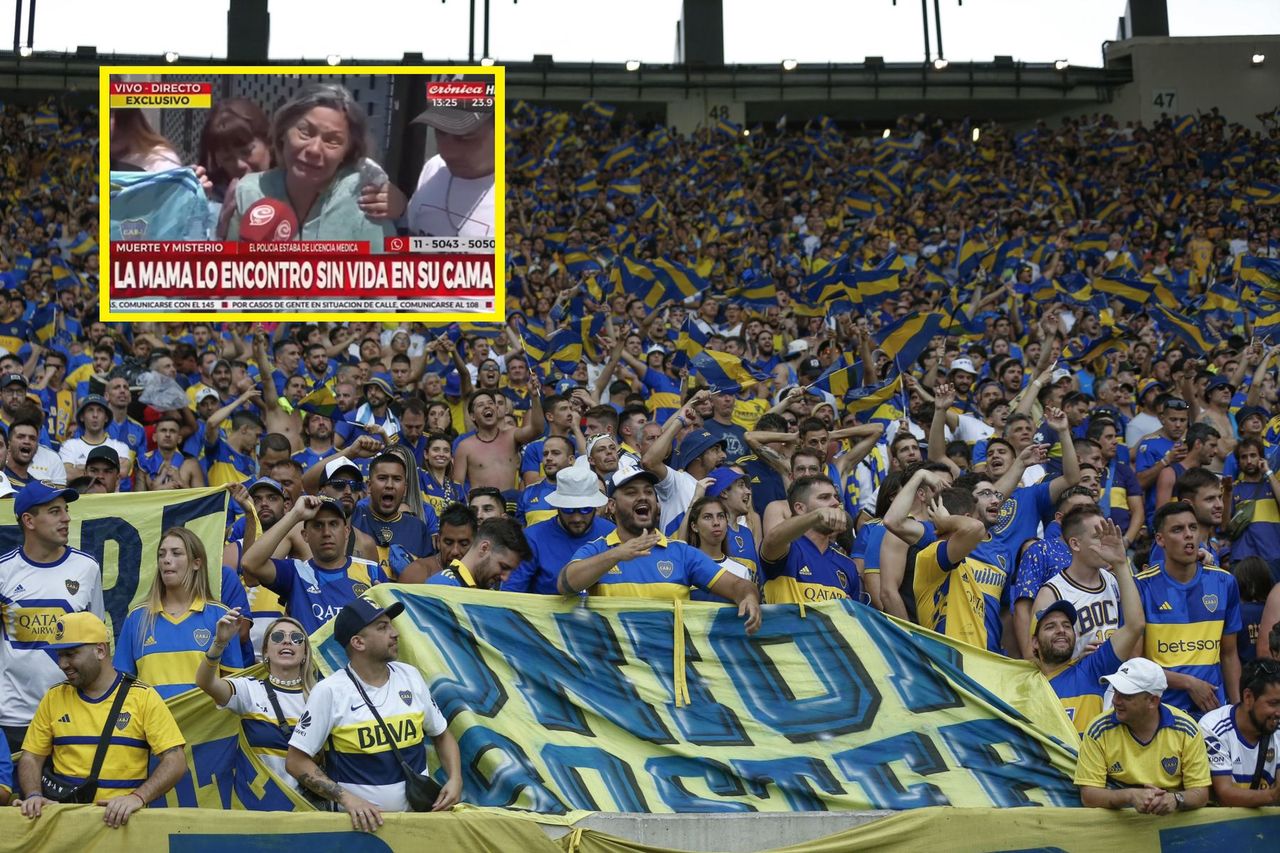 In the picture: Boca Juniors fans, a grieving mother of the deceased fan in the frame.