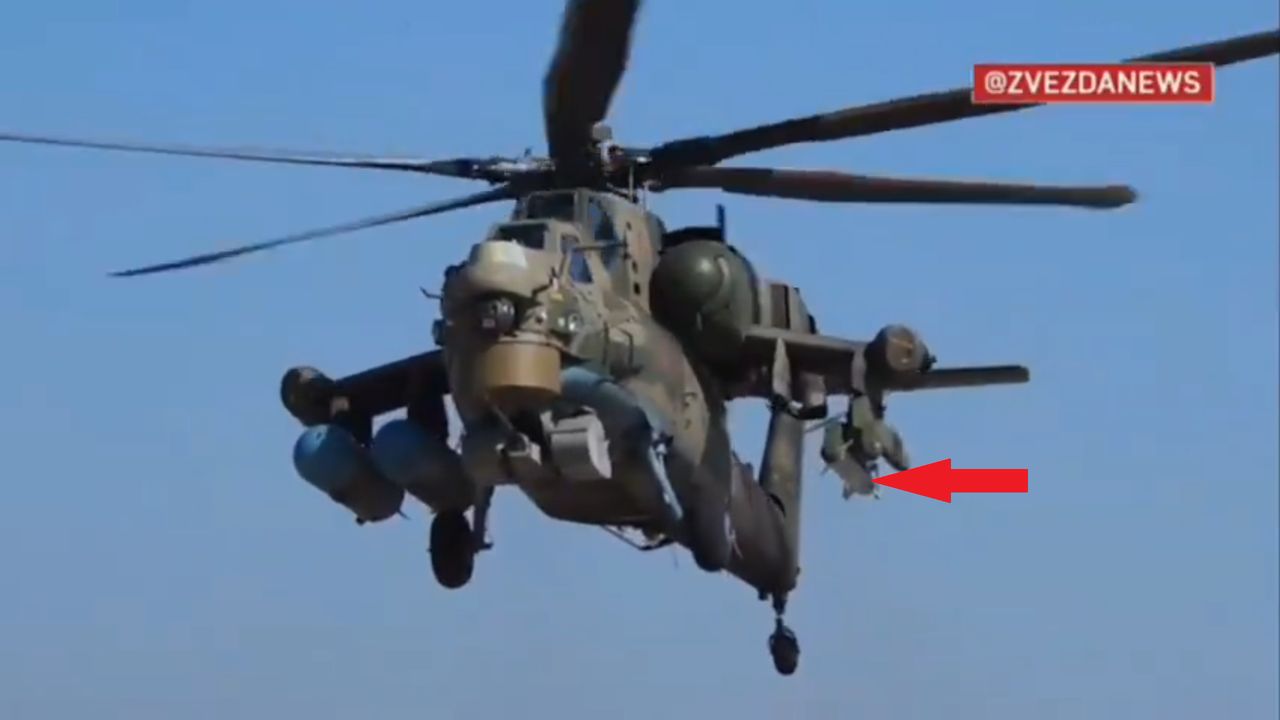Mi-28N helicopter with new Ch-39 missiles.