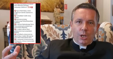 Ksiądz nawiązuje do gestu Brauna. Mówi o "szyderstwie z katolicyzmu" w restauracji