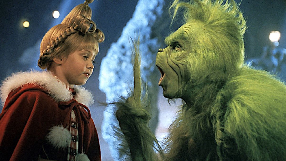 Taylor Momsen i Jim Carrey na planie filmu "Grinch"