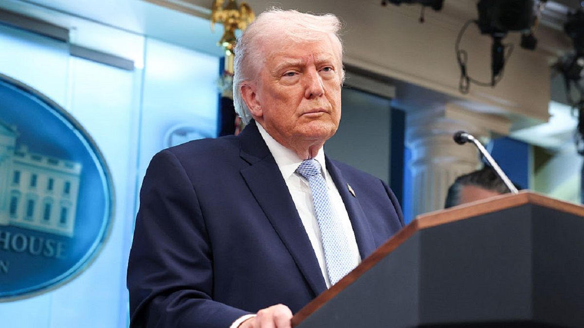 President Trump Holds News Conference With Military Officials On Mission To Rescue Downed Airman In Iran
WASHINGTON, DC - APRIL 06: U.S. President Donald Trump speaks during a news conference in James S. Brady Press Briefing Room of the White House on April 06, 2026 in Washington, DC. President Trump spoke about the successful military mission to rescue a weapons systems officer whose F-15E Strike Eagle was shot down in Iran. (Photo by Anna Moneymaker/Getty Images)
Anna Moneymaker