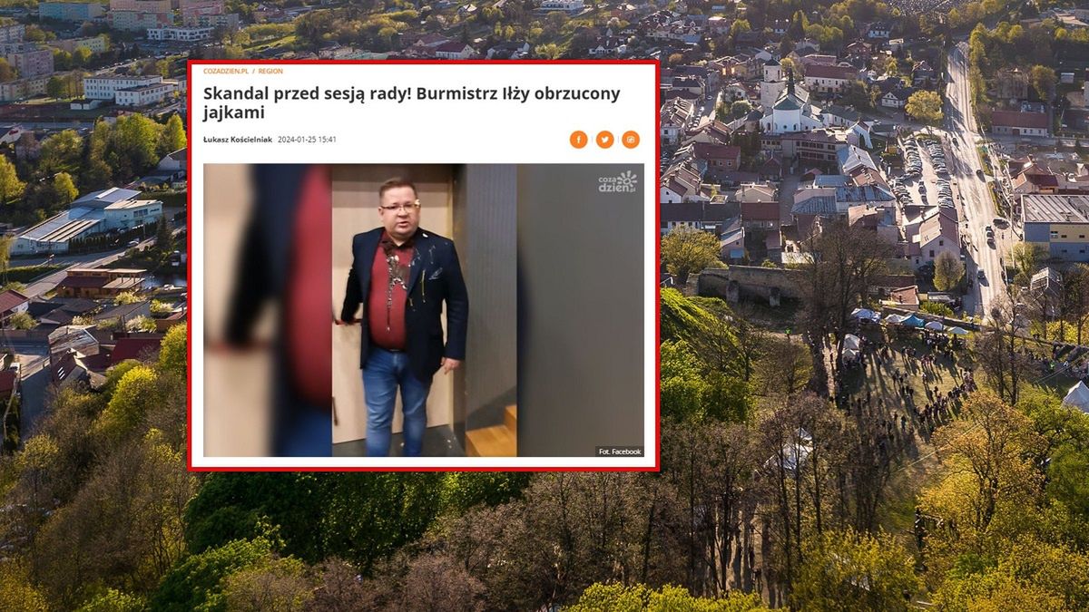 Burmistrz Iłży obrzucony jajkami.