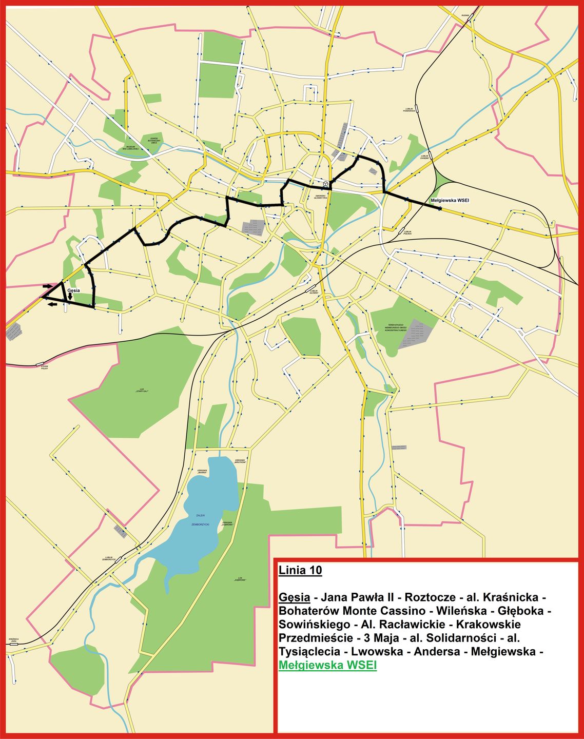 Mapa Linii 10