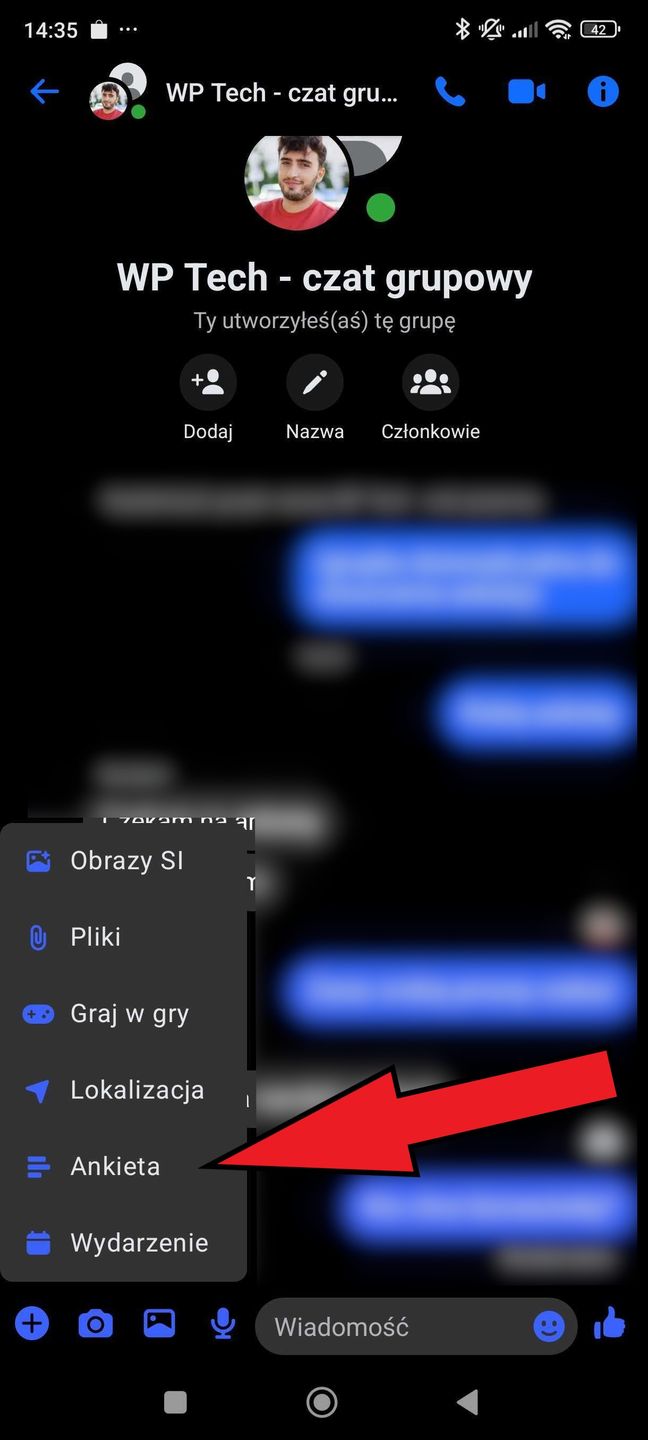 Tworzenie ankiety w Messengerze