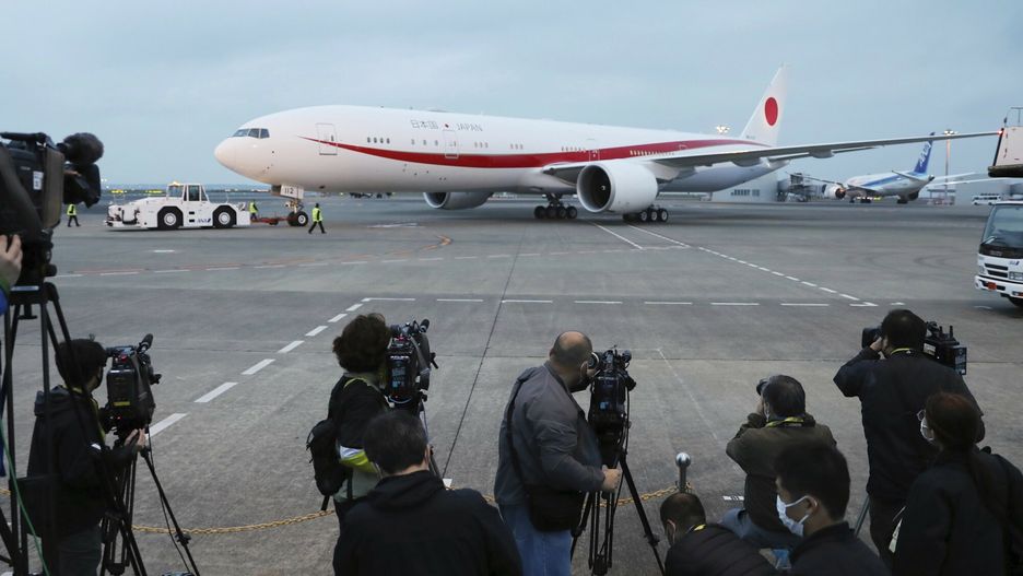 TemporaryJapanese Prime Minister Fumio Kishida leaves Haneda Airport for United Kingdom by a government plane in Ota Ward, Tokyo on November 2, 2021. Prime Minister Kishida will attend the summit of "COP26" to discuss climate change measures such as greenhouse gas reduction targets. COP26 is the 2021 United Nations Climate Change Conference which has been held in Glasgow, Scotland, United Kingdom, between October 31st and November 12th in 2021. ( The Yomiuri Shimbun via AP Images )Yomiuri Shimbun