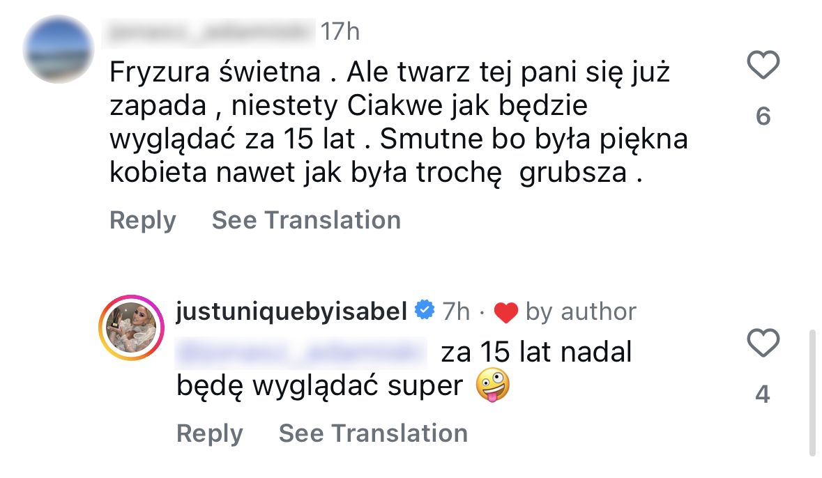 Izabela Macudzińska odpowiada na komentarz "fana"