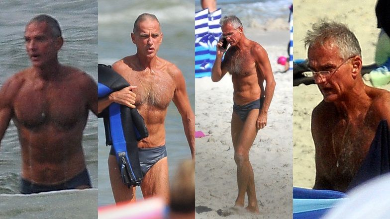 Jan Maria Jackowski prezentuje fenomenalną sylwetkę na plaży