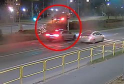 "Przeleciał" przez pas zieleni. Policja pokazała nagranie