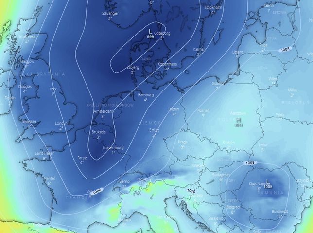 Pogoda. Sytuacja synoptyczna nad Europą w czwartek