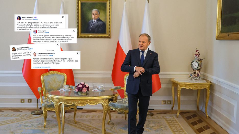  Tusk czekał na Nawrockiego. Sieć komentuje