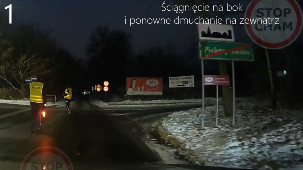 Autor nagrania musiał w poniedziałkowy poranek "nadmuchać" się w alkomat