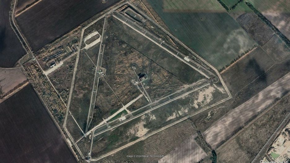 Radar pozahoryzontalny 29B6 w Mordowii, zdjęcie satelitarne