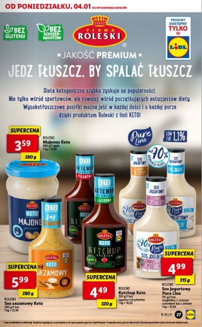 Keto produkty w Lidlu. Jedz tłuszcz i spala tłuszcz. Przynajmniej w teorii