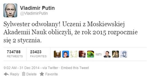 4 stycznia zniknie grawitacja, czyli Władimir Putin odwołuje nadejście nowego roku! 4