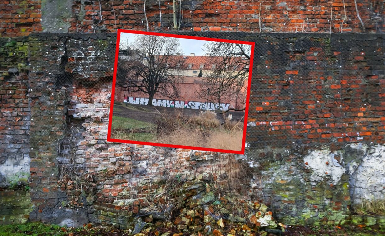 Zdewastowany obiekt w Warszawie. Są symbole Legii