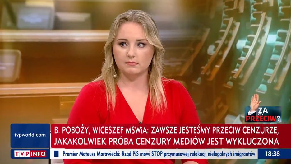 Monika Borkowska prowadzi nowy program TVP Info "Za czy przeciw"
