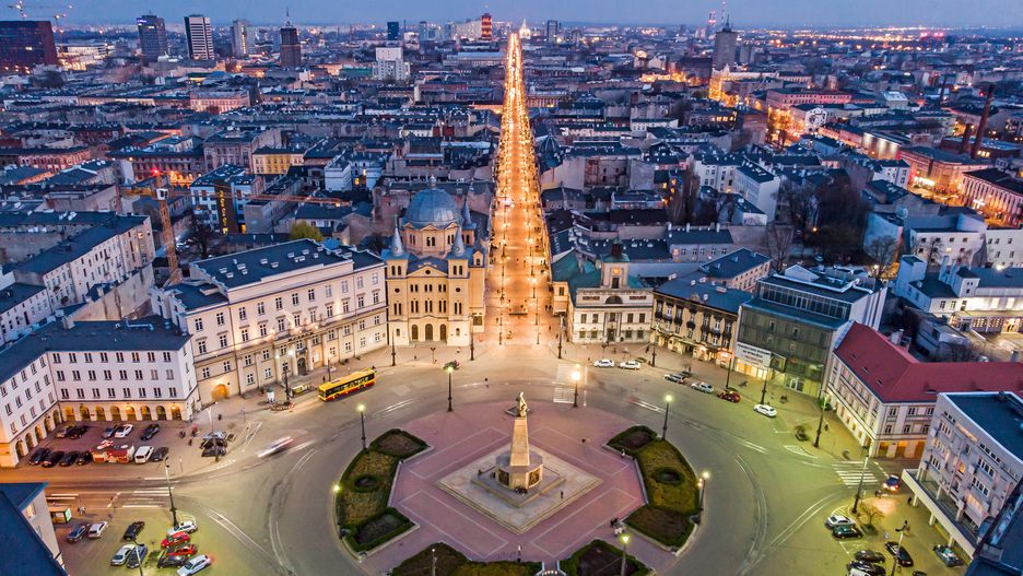 Widok na łódzki Plac Wolności