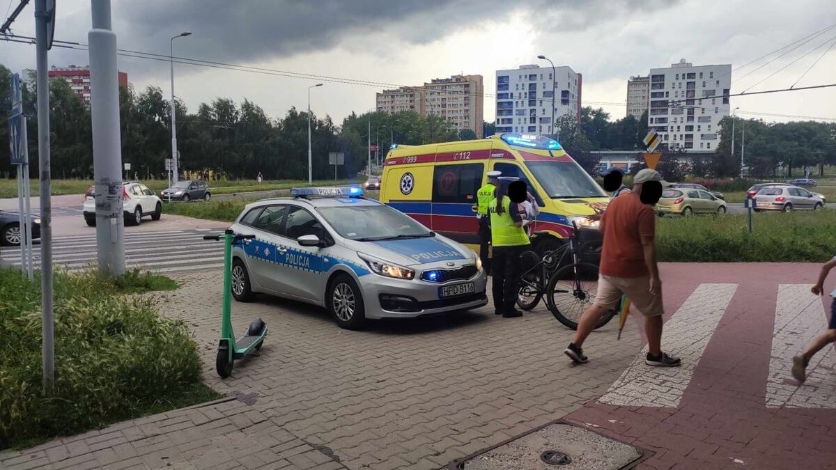 Potrącenie rowerzysty na al. Andersa
