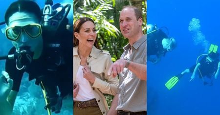 Kate Middleton i książę William PŁYWAJĄ Z REKINAMI! (WIDEO)