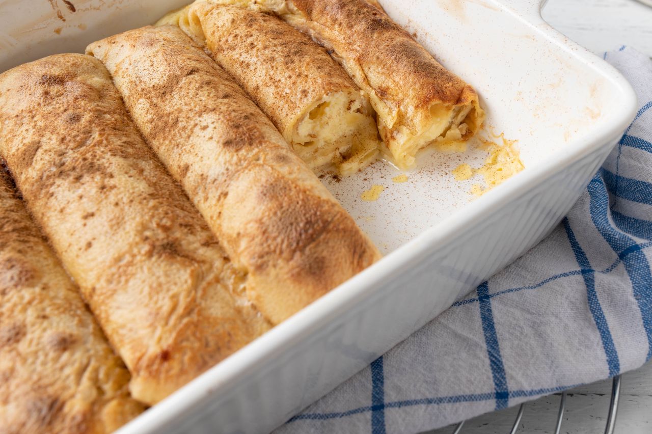 Baked cheesecake crepes