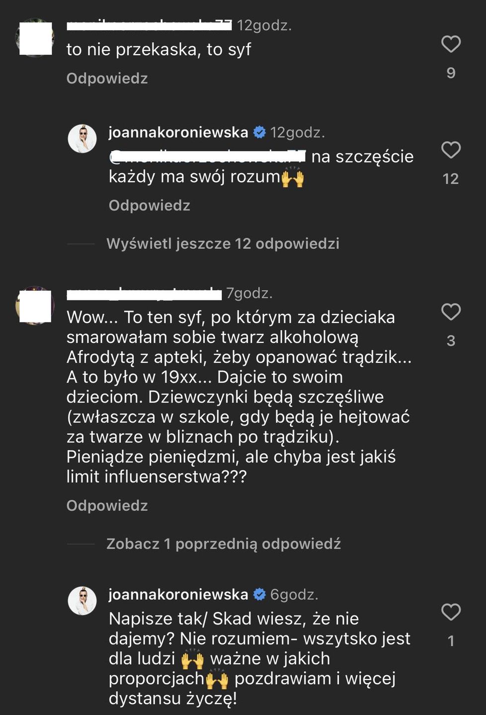 Joanna Koroniewska reklamuje chrupki. W komentarzach dyskusja