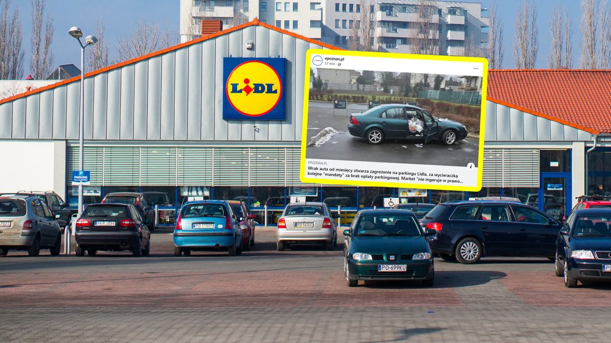 Odrażający widok przed Lidlem w Poznaniu.