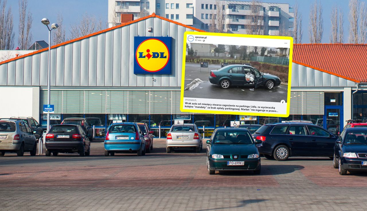 Odrażający widok przed Lidlem. "Stoi bez tablic"