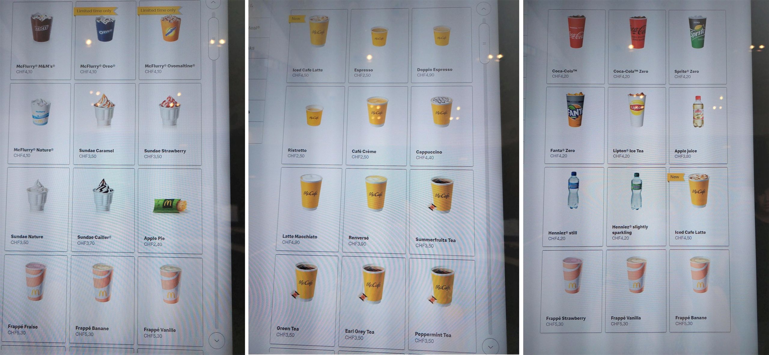 Ceny w Mcdonal's w Bernie 