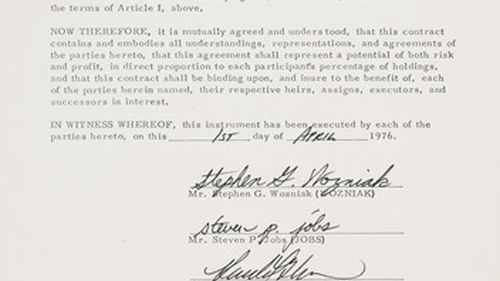 Niecodzienna aukcja, na której będzie można kupić dokumenty założenia Apple'a! 1