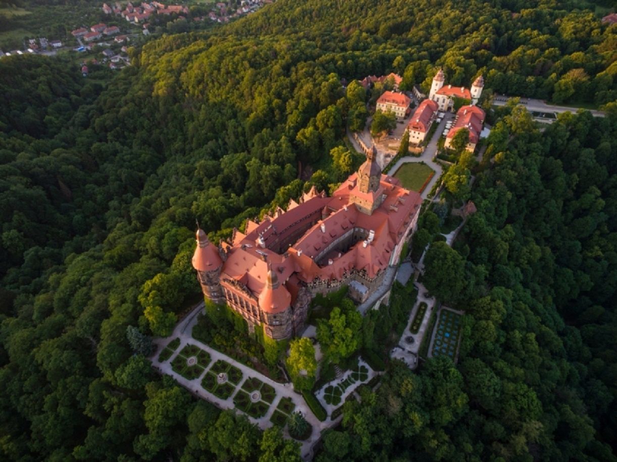 Zamek Książ z lotu ptaka