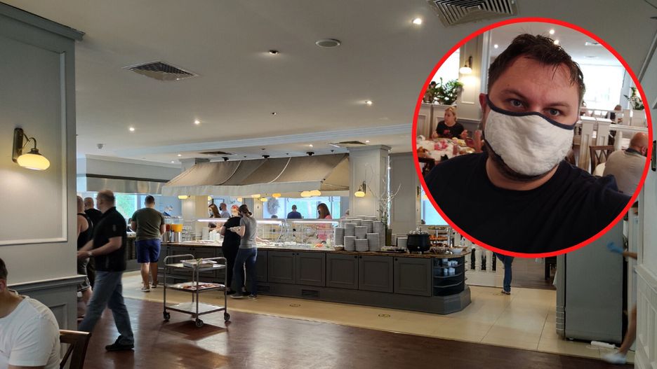 Do hotelowej restauracji nie dało się wejść bez maseczki. W innych miejscach w kurorcie było jednak już zupełnie inaczej