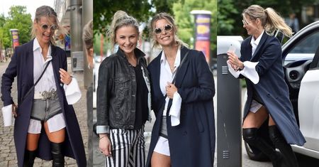 Mandaryna w szortach i roześmiana Anna Świątczak wdzięczą się pod studiem Dzień Dobry TVN (ZDJĘCIA)