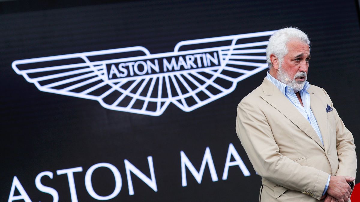 Lawrence Stroll, chairman of Aston Martin Lagonda Global Holdings Plc, speaks during the reveal of the Valhalla plug-in hybrid supercar, manufactured by Aston Martin Lagonda Global Holdings Plc, in Silverstone, U.K., on Thursday, July 15, 2021. The 950-horsepower plug-in hybrid, boasting futuristic lines and a distinct front, will be the middle child of Aston Martin's mid-engine sports car line, priced below the 2.5 million-pound ($3.5 million) Valkyrie and above the Vantage. Photographer: Darren Staples/Bloomberg via Getty Images