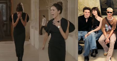 Poruszona Victoria Beckham WYBUCHŁA PŁACZEM po debiucie na paryskim Tygodniu Mody. Brooklyn Beckham i Nicola Peltz POJAWILI się na pokazie (ZDJĘCIA)