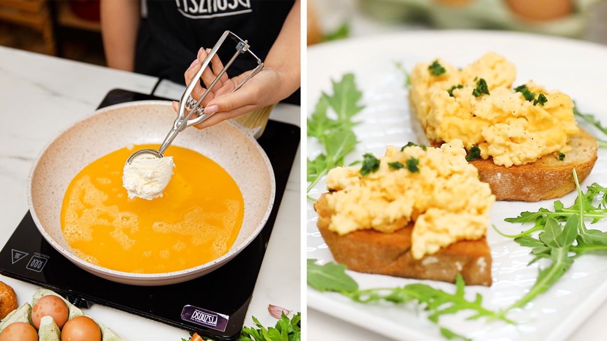 Kremowa jajecznica na grzance- Pyszności