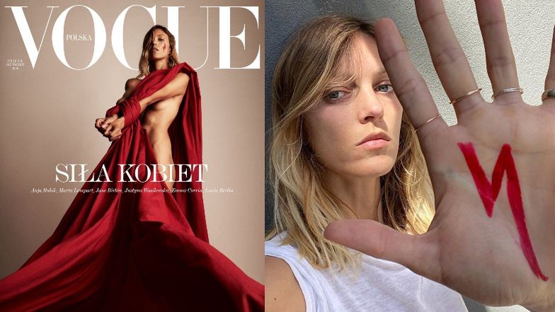 Anja Rubik pozuje nago na MOCNEJ okładce "Vogue Polska". "Władza ZNIEWALA KOBIETY zakazem aborcji"