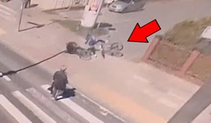 Moment zderzenia dwóch rowerzystów. Groźne nagranie z wypadku w Białymstoku