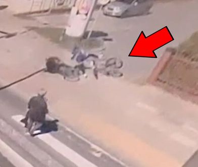 Moment zderzenia dwóch rowerzystów. Groźne nagranie z wypadku w Białymstoku